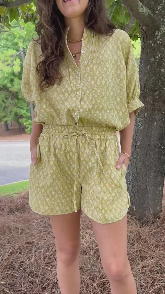 Doe Blockprint Poppy Blouse