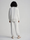 Ivory Marl Barker High Neck Sweat