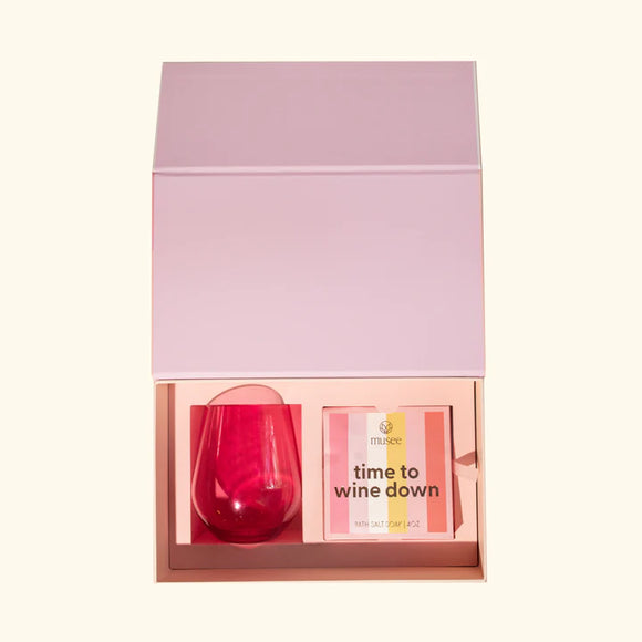 Cheers Wine Glass & Bath Salt Trio