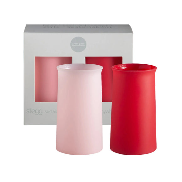 cherry + blush | stegg | silicone unbreakable highball glasses