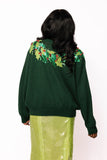 Dark Green and Red Wreath Around Neck Sweater