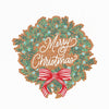 Merry Christmas Wreath Door Mat
