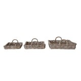Decorative Woven Rattan Tray with Handle
