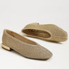 Amber Gold Woven Fabric Kasey Knit Ballet Flat