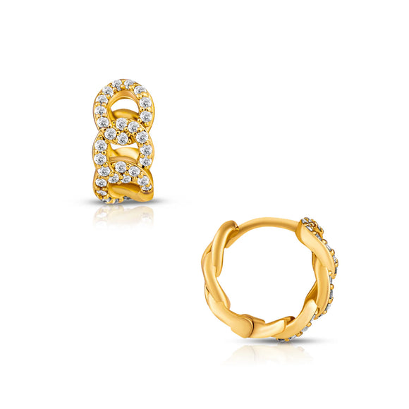 Anika Chain Huggie Hoop Earring