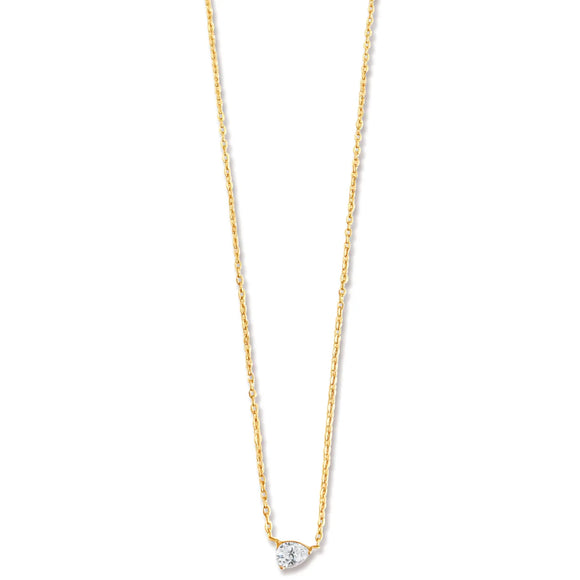 Lola Solitaire Sideways Pear Necklace