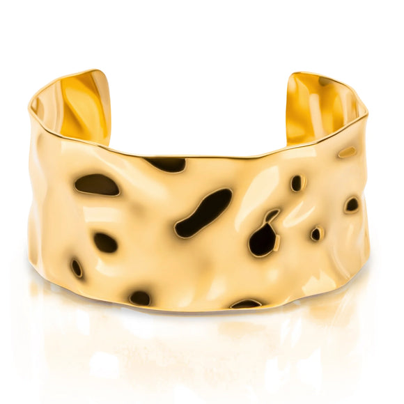 Roxi Hammered Cuff Bracelet Gold