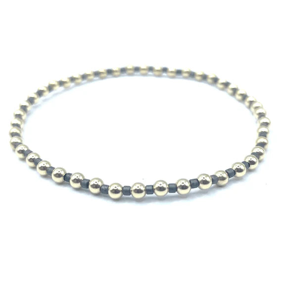 3mm Color Crush Newport GRAPHITE & Gold Waterproof Bracelet