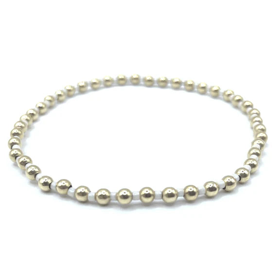 3mm Color Crush Newport IVORY & Gold Waterproof Bracelet 6.5