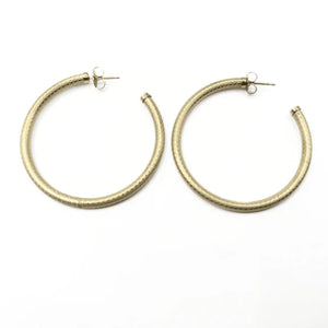 Bali 14k Gold-Filled Patterned Post Hoops 42mm