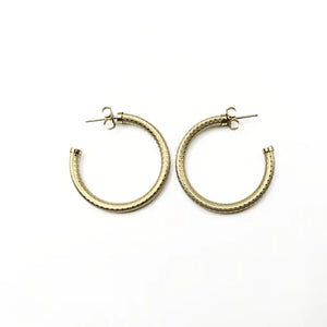 Bali 14k Gold-Filled Patterned Post Hoops 27mm