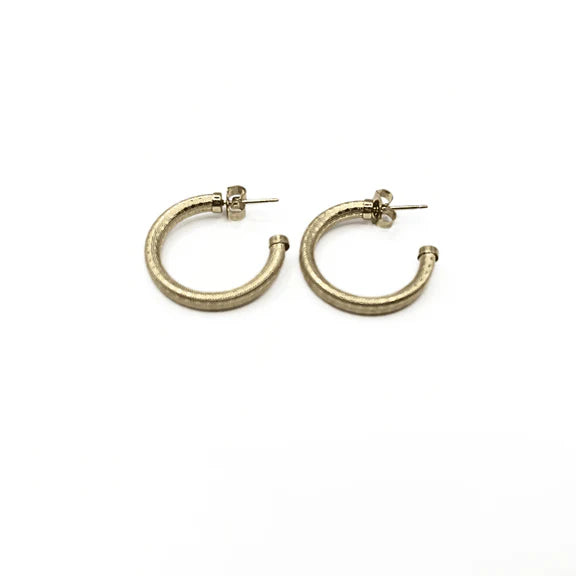 Bali 14k Gold-Filled Patterned Post Hoops 20mm