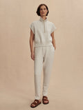 Kelly Half Zip Sweat - Ivory  Marl