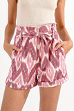 Flared Shorts in Batik Pattern