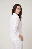 White Linen LS Boxy Crop