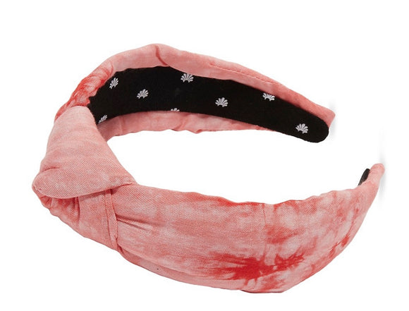 CORAL TIE DYE KNOTTED HEADBAND