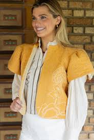 Amber Darby Embroidered Reversible Linen Vest