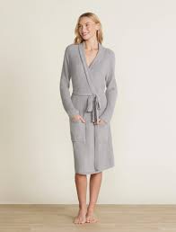 Dove Gray Ribbed Robe