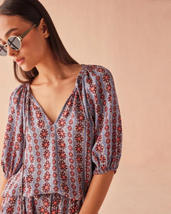 Omari Hibiscus Isla Blouse