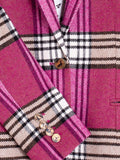 Raspberry/Beige Check Jacket