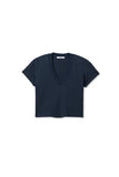 Jada Waffle LS Boxy V Neck Tee