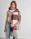 Cherry/Off-White Recycled Tassel Scarf