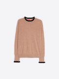 Beige/ Black Ruffle Knit Sweater