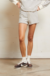Natural/Night Stripe Layla French Terry Shorts