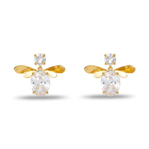 Crystal Honeybee Drop Earring