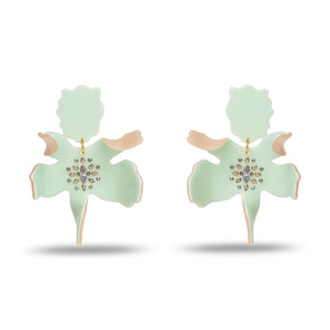 Kiwi Sparkle Paper Lily Earrings