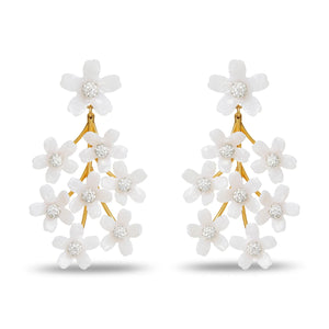 Mother of a Pearl Garden Bouquet Chandelier Earrings