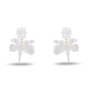Mother of a Pearl Sparkle Small Paper Lily Earrings