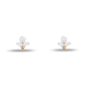 Mother of a Pearl Trillium Stud Earrings