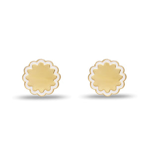 SCALLOPED COIN STUD EARRINGS