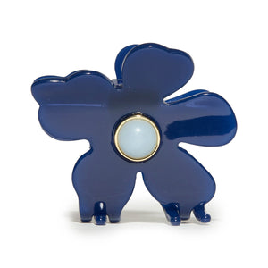 Cobalt Lily Claw Clip