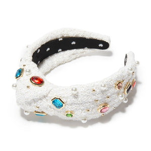 GEM BEZEL BOUCLE KNOTTED HEADBAND