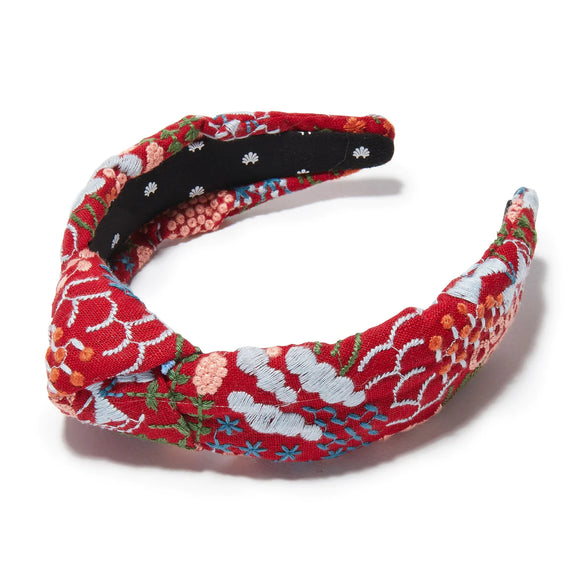 MEADOW EMBROIDERED KNOTTED HEADBAND