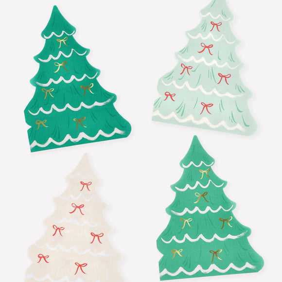 Christmas Tree With Bows  Napkins