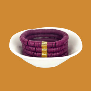 Heishi Maroon Bracelet / Mod Miss