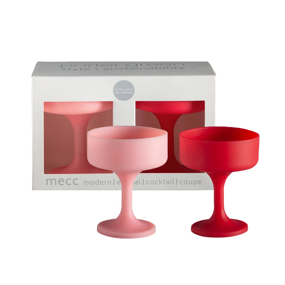 cherry + blush | mecc | silicone unbreakable cocktail glasses