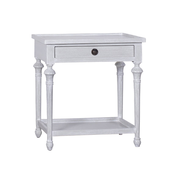 Britta One Drawer Nightstand/Gray Skies White Wash
