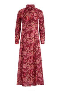 Classic Shirtdress in Maroon Paisley