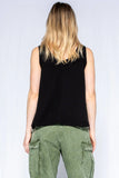 Rib Trim Trapeze Black Tank