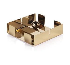 Basso Cocktail Napkin Holder - Polished Gold