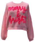 NEON PINK MERRY & BRIGHT SWEATER