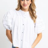 Solid Poplin Pleat Slv Top