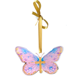 Pink Cross Butterfly Acrylic Ornament