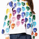 White Rainbow Skulls Sweatshirt