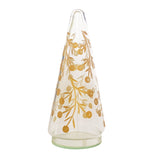 Hand-Blown Etched Glass Tree, Gold Finish