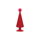 Flocked Glass Tree with Ball, Red & Pink